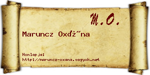 Maruncz Oxána névjegykártya